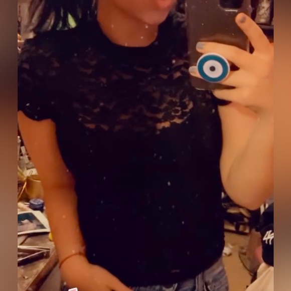 Zara Lace Short Sleeve Top Sz. S - Picture 5 of 5